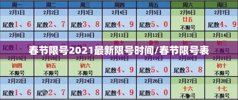 春节限号2021最新限号时间/春节限号表