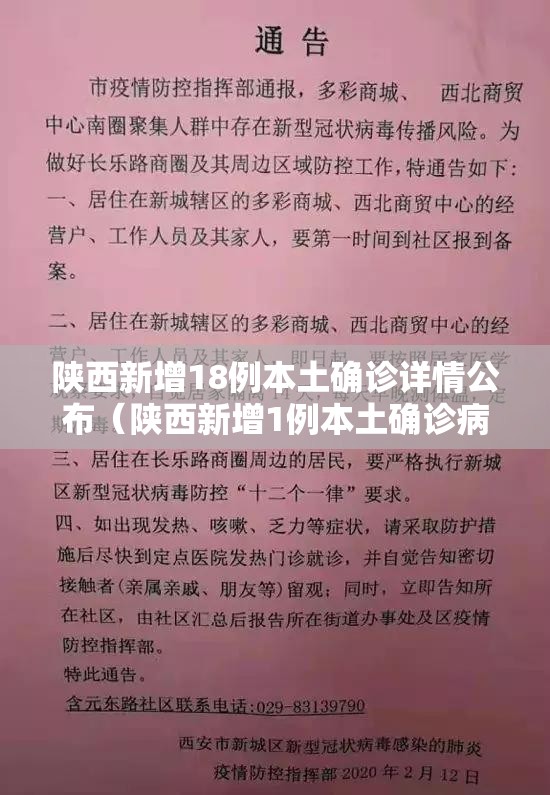 陕西新增18例本土确诊详情公布(陕西新增1例本土确诊病例详细情况) 陕西新增18例本土确诊详情公布(陕西新增1例本土确诊病例详细情况)