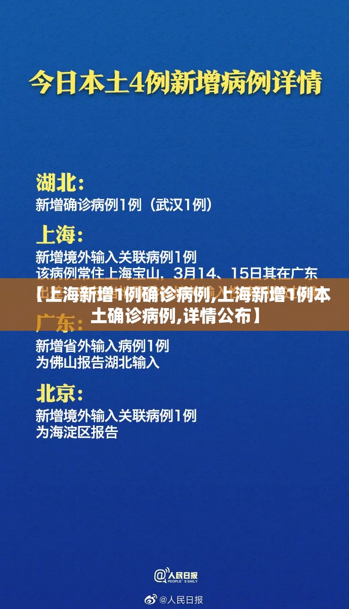 【上海新增1例确诊病例,上海新增1例本土确诊病例,详情公布】 【上海新增1例确诊病例,上海新增1例本土确诊病例,详情公布】