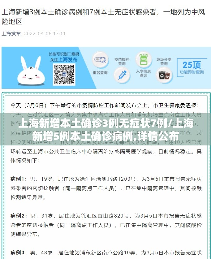 上海新增本土确诊3例无症状7例/上海新增5例本土确诊病例,详情公布 上海新增本土确诊3例无症状7例/上海新增5例本土确诊病例,详情公布