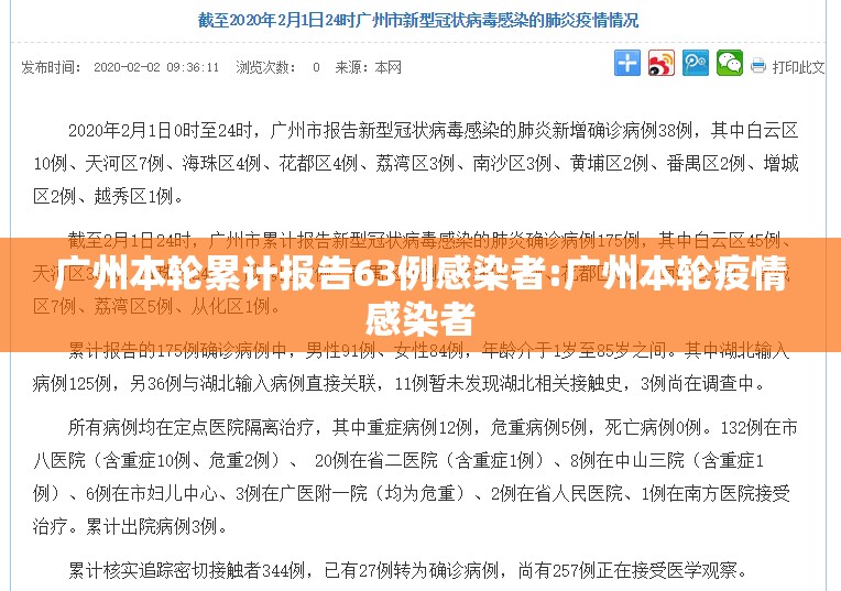 广州本轮累计报告63例感染者:广州本轮疫情感染者 广州本轮累计报告63例感染者:广州本轮疫情感染者