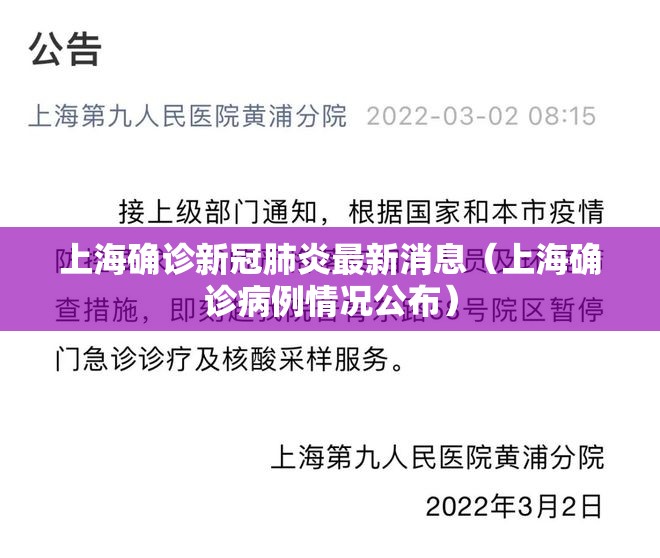 上海确诊新冠肺炎最新消息(上海确诊病例情况公布) 上海确诊新冠肺炎最新消息(上海确诊病例情况公布)