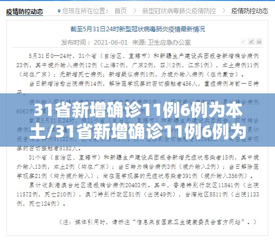 31省新增确诊11例6例为本土/31省新增确诊11例6例为本土病例 31省新增确诊11例6例为本土/31省新增确诊11例6例为本土病例