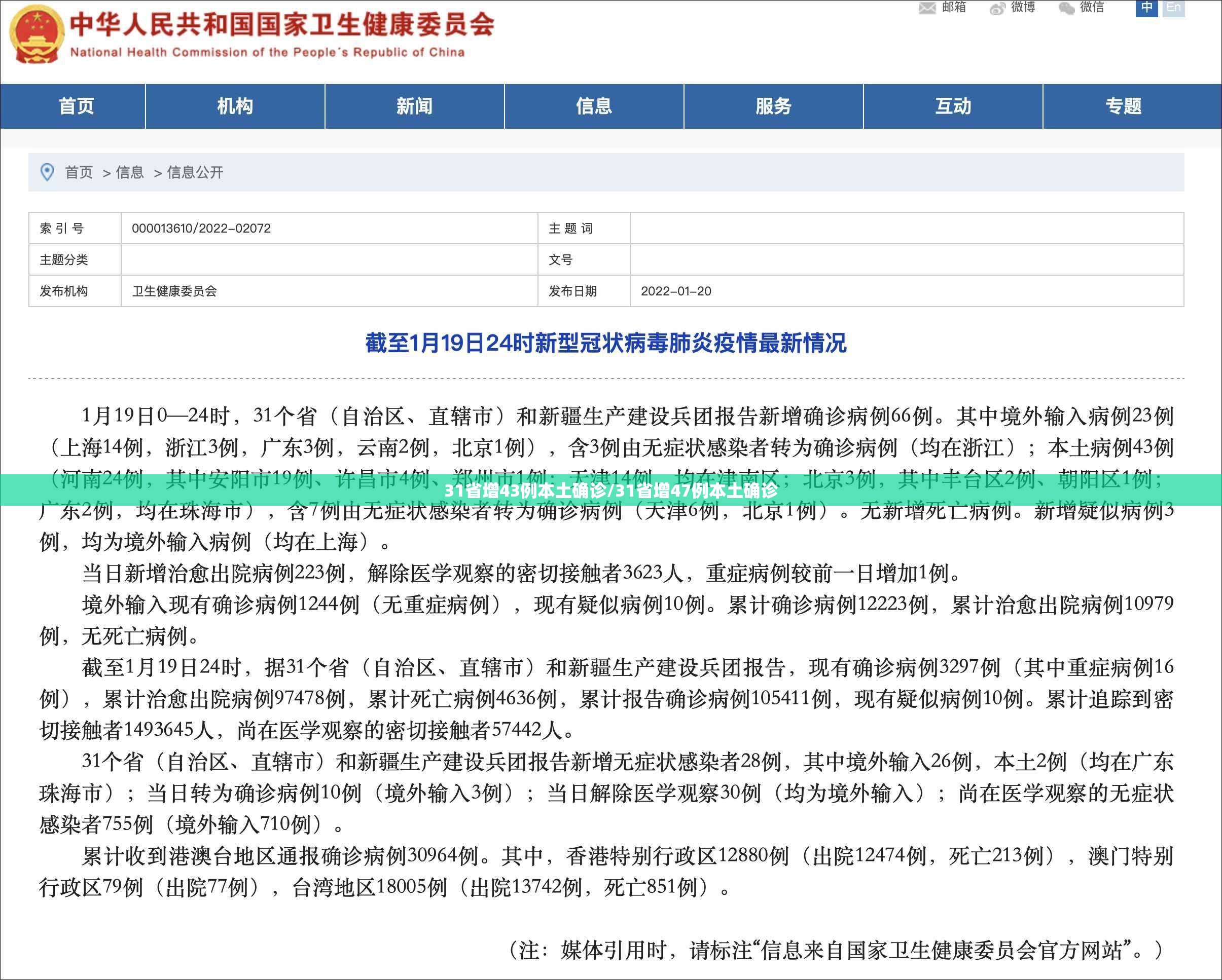 31省增43例本土确诊/31省增47例本土确诊 31省增43例本土确诊/31省增47例本土确诊