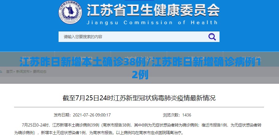 江苏昨日新增本土确诊38例/江苏昨日新增确诊病例12例 江苏昨日新增本土确诊38例/江苏昨日新增确诊病例12例