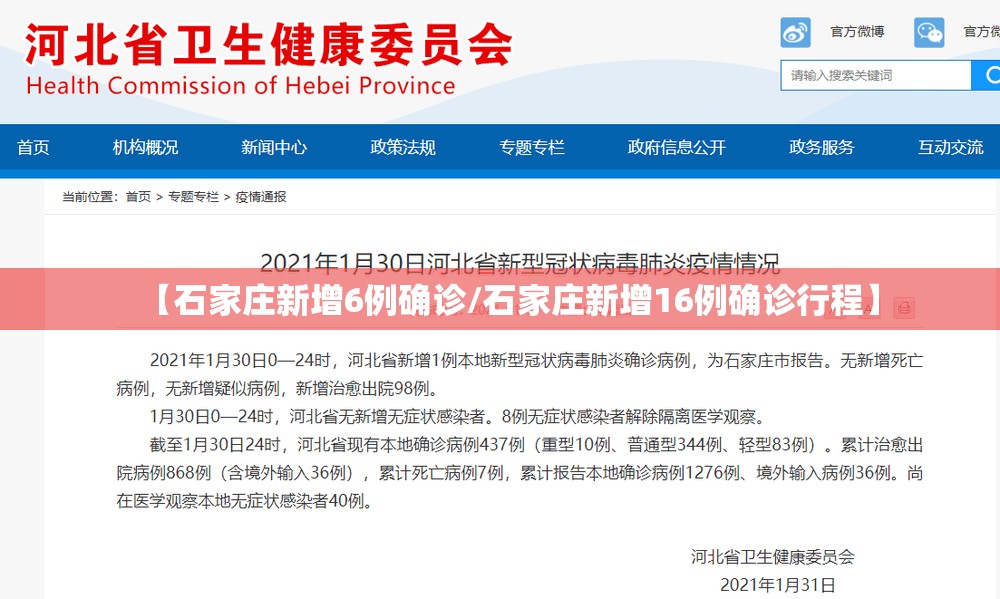【石家庄新增6例确诊/石家庄新增16例确诊行程】 【石家庄新增6例确诊/石家庄新增16例确诊行程】
