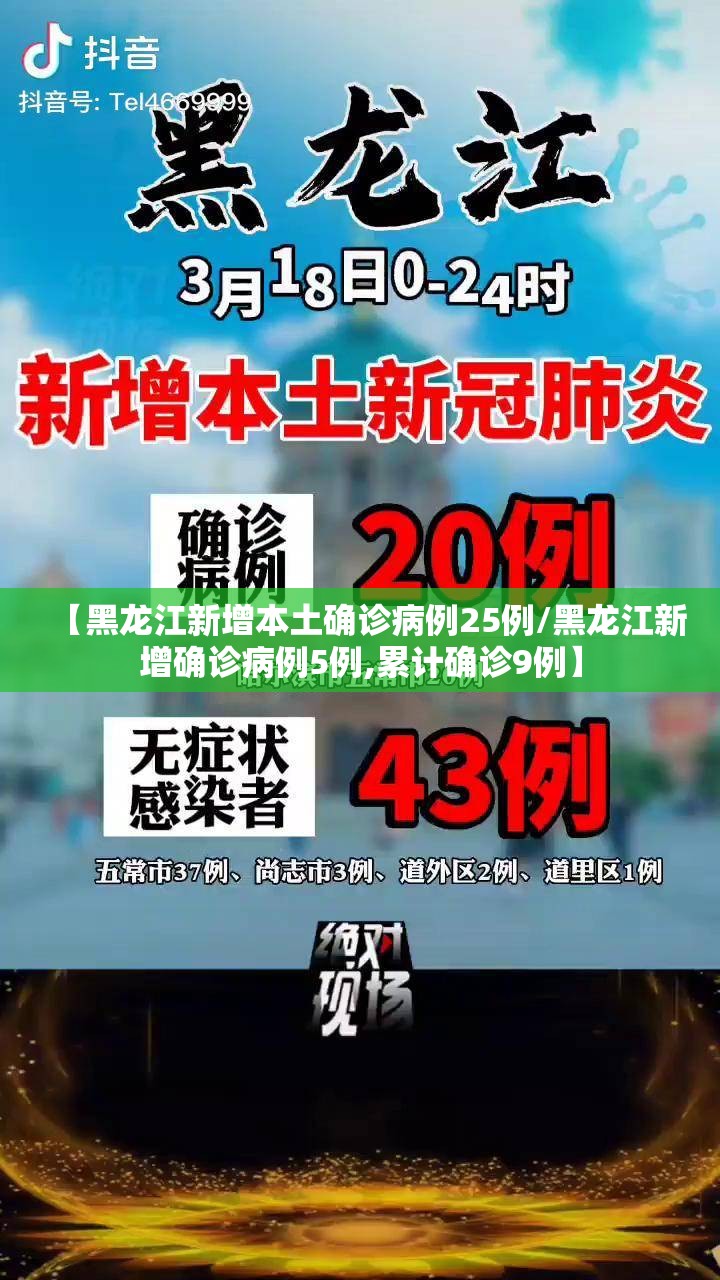 【黑龙江新增本土确诊病例25例/黑龙江新增确诊病例5例,累计确诊9例】 【黑龙江新增本土确诊病例25例/黑龙江新增确诊病例5例,累计确诊9例】