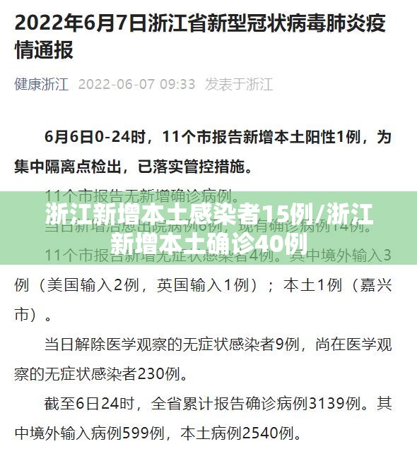 浙江新增本土感染者15例/浙江新增本土确诊40例 浙江新增本土感染者15例/浙江新增本土确诊40例
