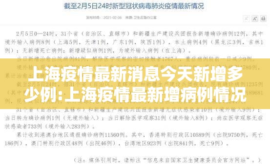 上海疫情最新消息今天新增多少例:上海疫情最新增病例情况 上海疫情最新消息今天新增多少例:上海疫情最新增病例情况