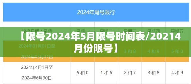【限号2024年5月限号时间表/20214月份限号】 【限号2024年5月限号时间表/20214月份限号】