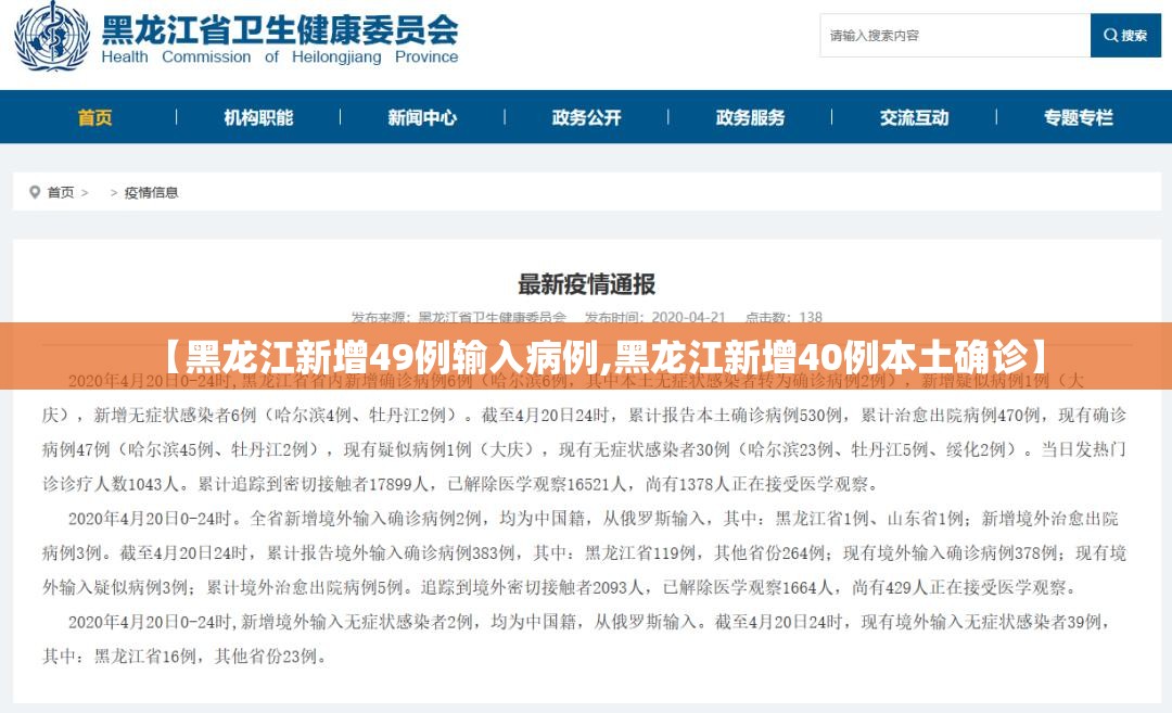 【黑龙江新增49例输入病例,黑龙江新增40例本土确诊】 【黑龙江新增49例输入病例,黑龙江新增40例本土确诊】
