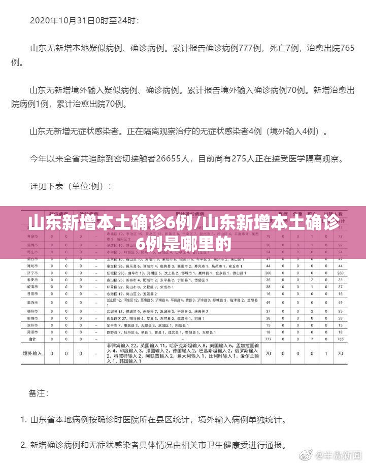 山东新增本土确诊6例/山东新增本土确诊6例是哪里的