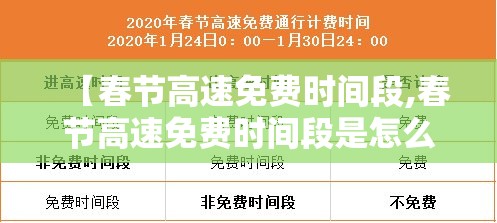 【春节高速免费时间段,春节高速免费时间段是怎么算的】