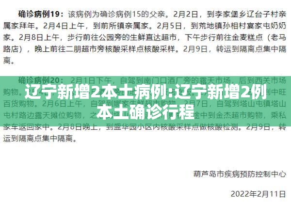 辽宁新增2本土病例:辽宁新增2例本土确诊行程