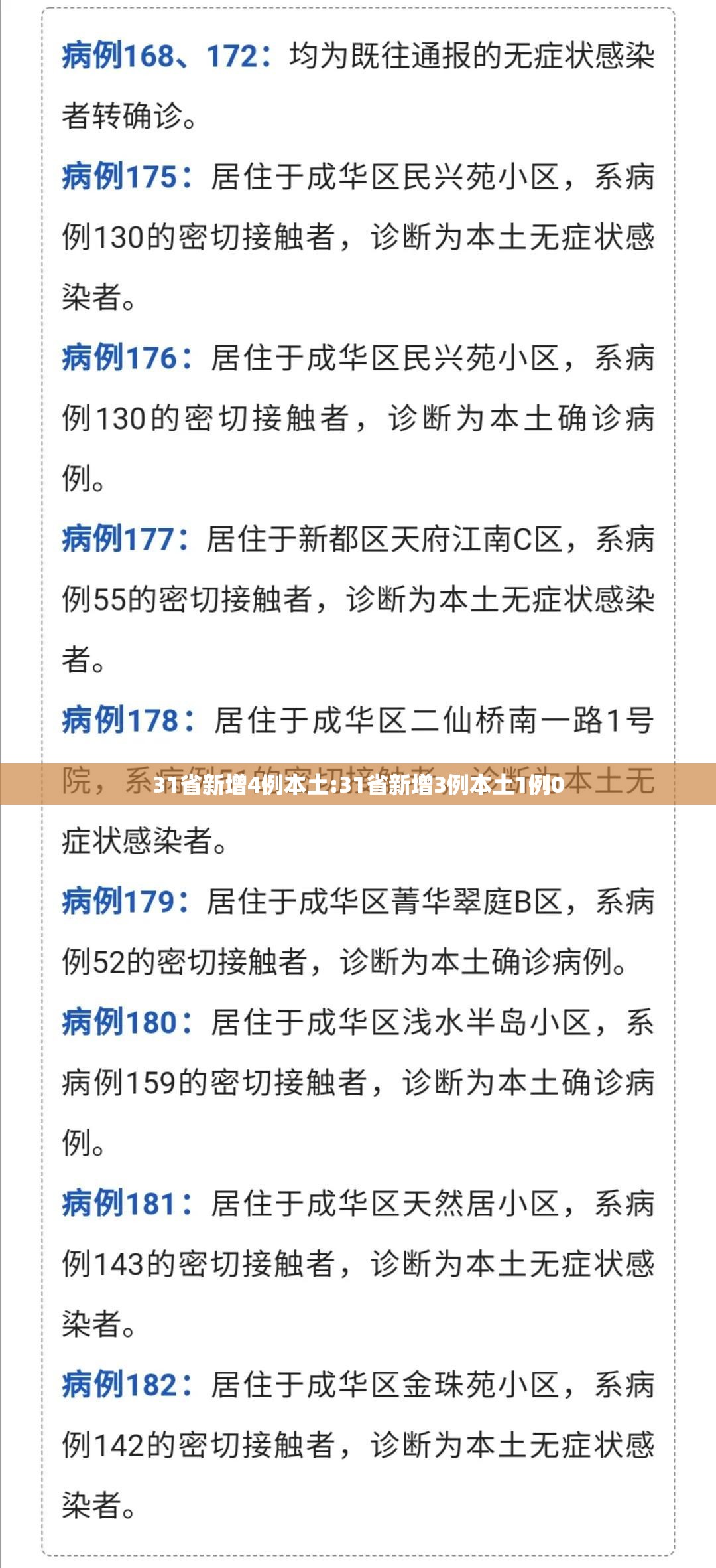 31省新增4例本土:31省新增3例本土1例0