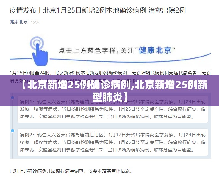 【北京新增25例确诊病例,北京新增25例新型肺炎】 【北京新增25例确诊病例,北京新增25例新型肺炎】