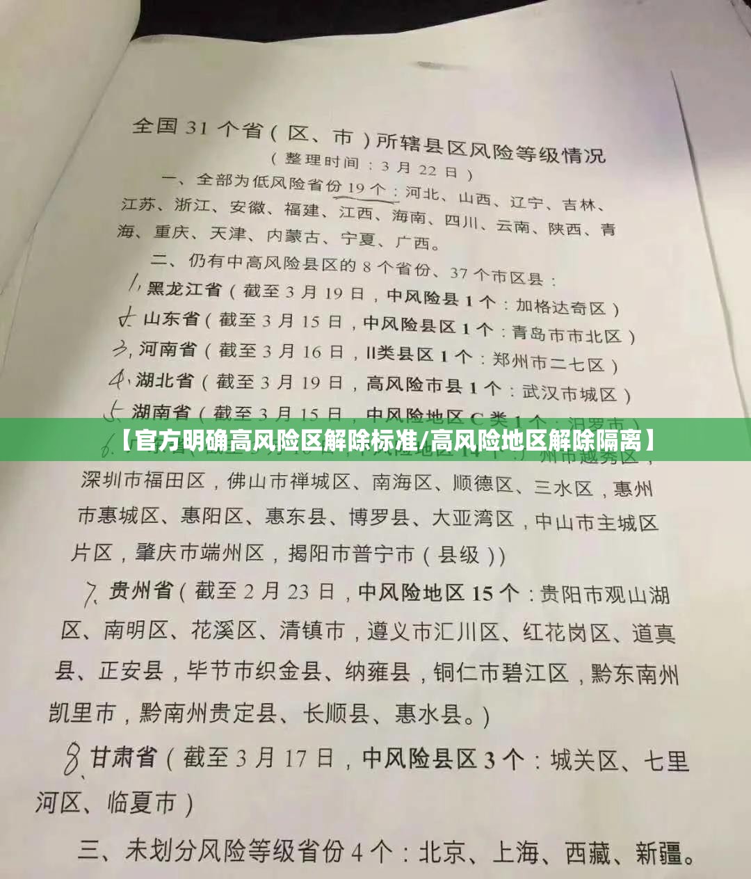 【官方明确高风险区解除标准/高风险地区解除隔离】 【官方明确高风险区解除标准/高风险地区解除隔离】