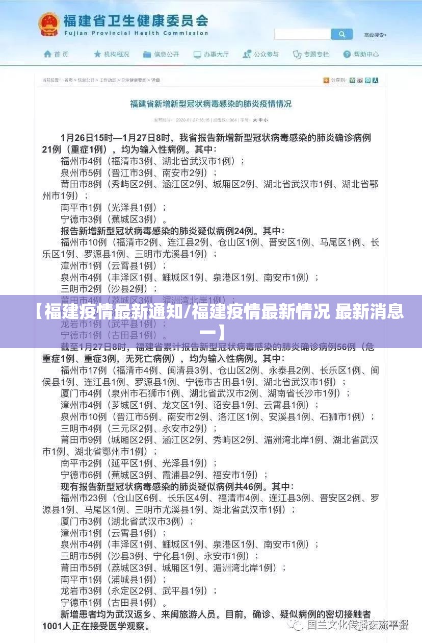 【福建疫情最新通知/福建疫情最新情况 最新消息一】