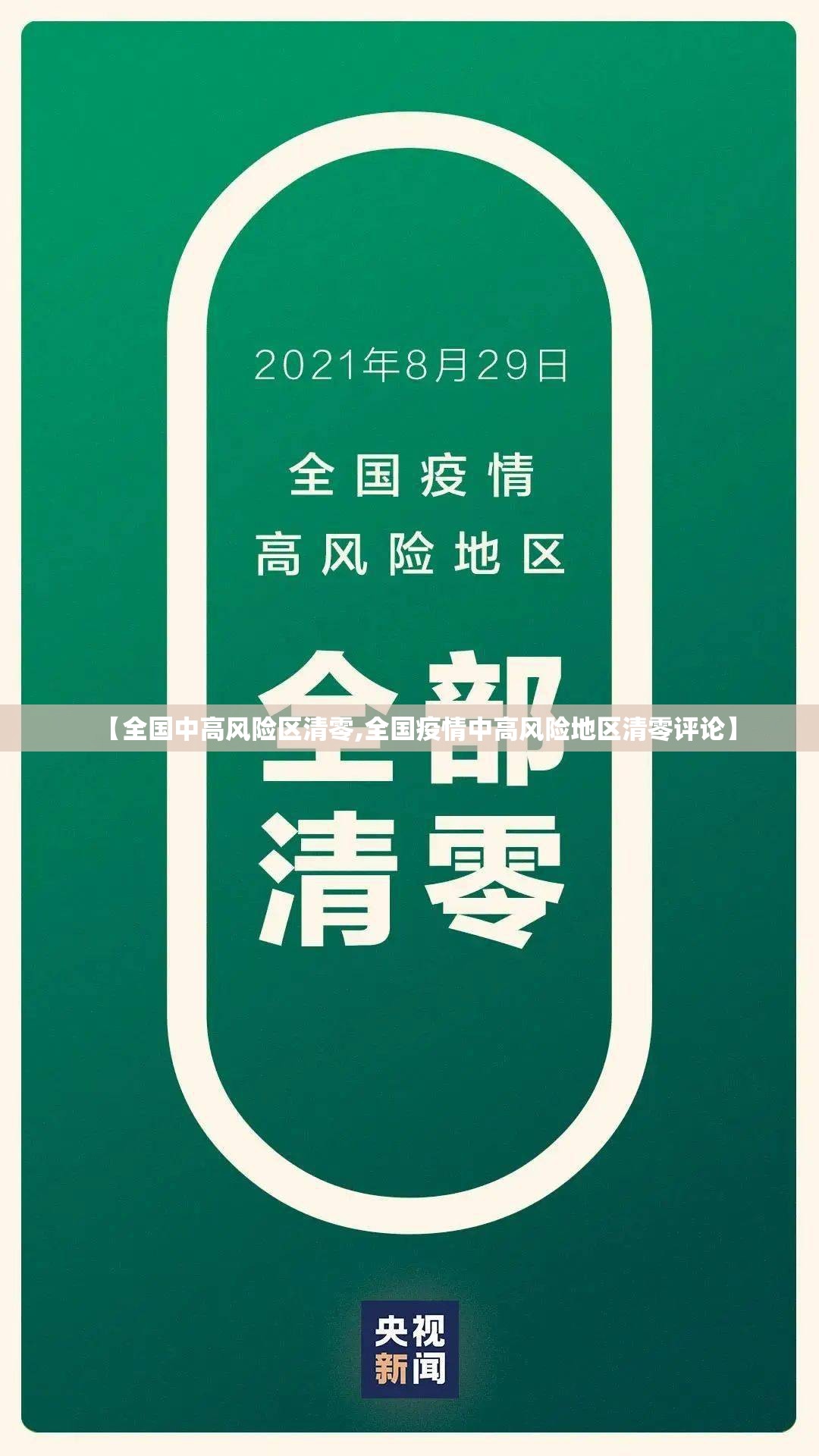 【全国中高风险区清零,全国疫情中高风险地区清零评论】