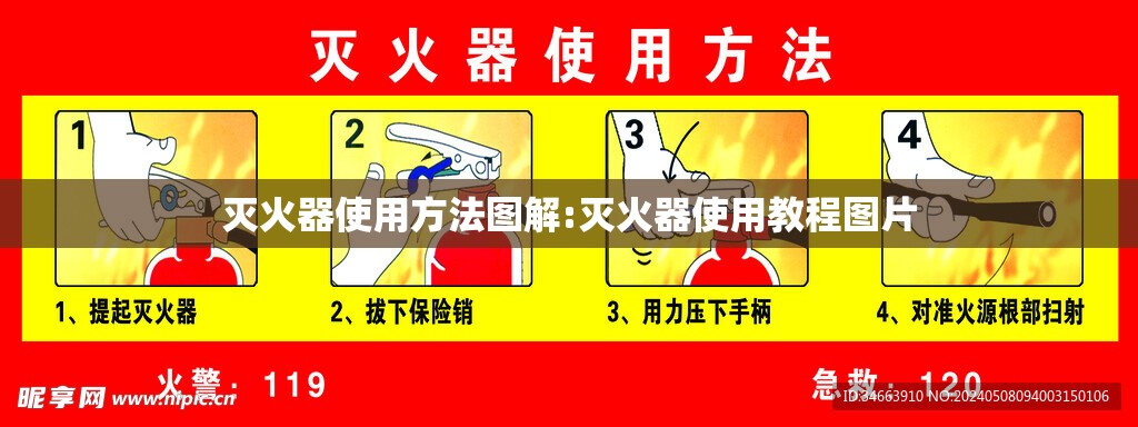 灭火器使用方法图解:灭火器使用教程图片