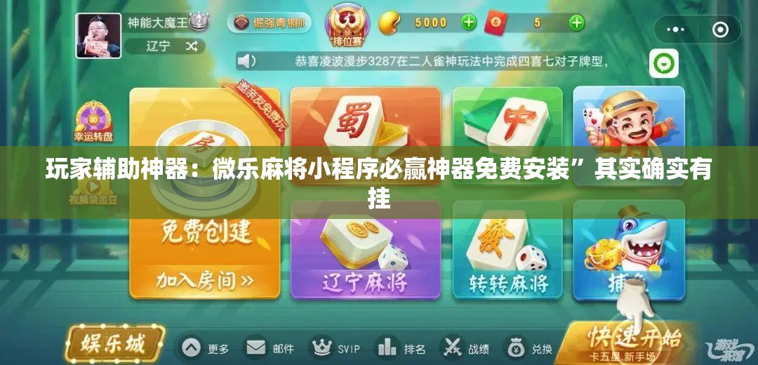 玩家辅助神器：微乐麻将小程序必赢神器免费安装”其实确实有挂