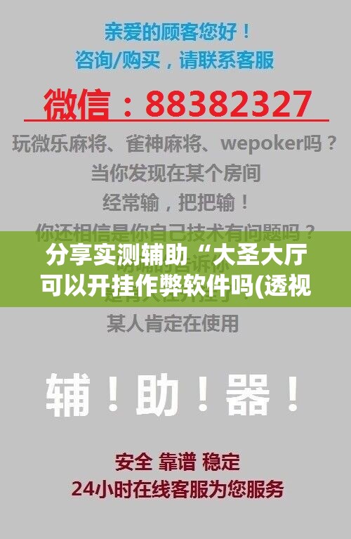 分享实测辅助“大圣大厅可以开挂作弊软件吗(透视)	”开挂辅助脚本+详细开挂安装教程