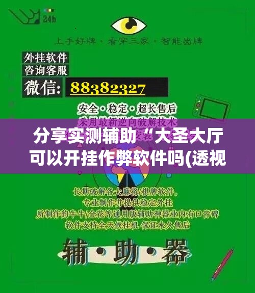 分享实测辅助“大圣大厅可以开挂作弊软件吗(透视)”开挂辅助脚本+详细开挂安装教程