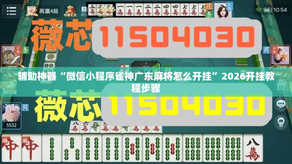辅助神器“微信小程序雀神广东麻将怎么开挂”2026开挂教程步骤