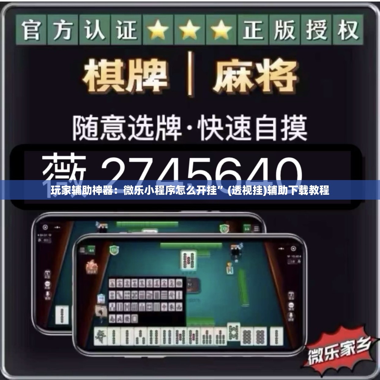 玩家辅助神器：微乐小程序怎么开挂”(透视挂)辅助下载教程