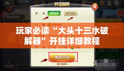 玩家必读“大头十三水破解器	”开挂详细教程