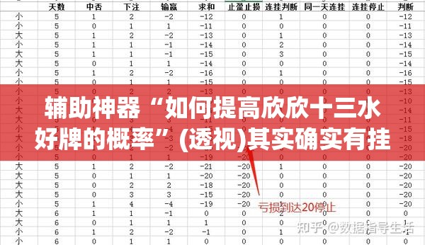 辅助神器“如何提高欣欣十三水好牌的概率”(透视)其实确实有挂