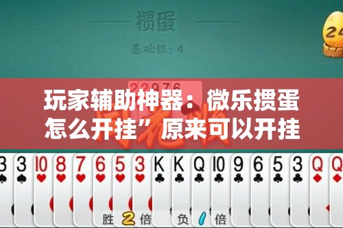 玩家辅助神器：微乐掼蛋怎么开挂”原来可以开挂