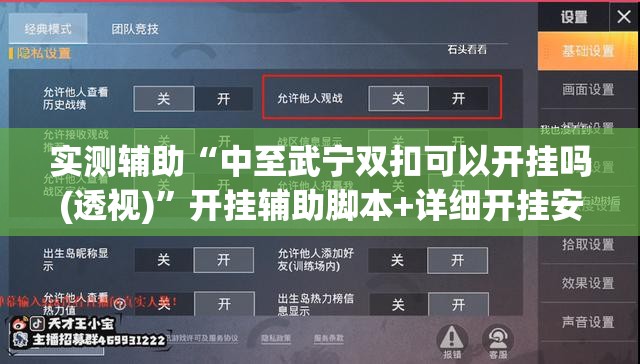 实测辅助“中至武宁双扣可以开挂吗(透视)”开挂辅助脚本+详细开挂安装教程