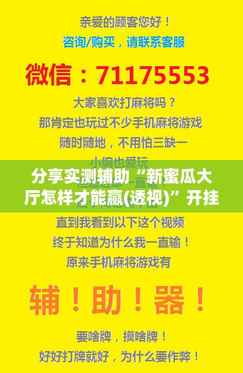 分享实测辅助“新蜜瓜大厅怎样才能赢(透视)	”开挂辅助脚本+详细开挂安装教程