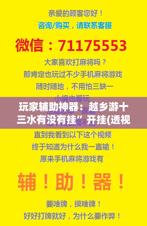 玩家辅助神器：越乡游十三水有没有挂”开挂(透视)辅助神器