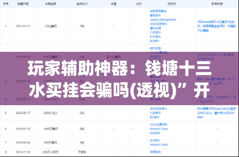 玩家辅助神器：钱塘十三水买挂会骗吗(透视)”开挂辅助脚本+详细开挂安装教程