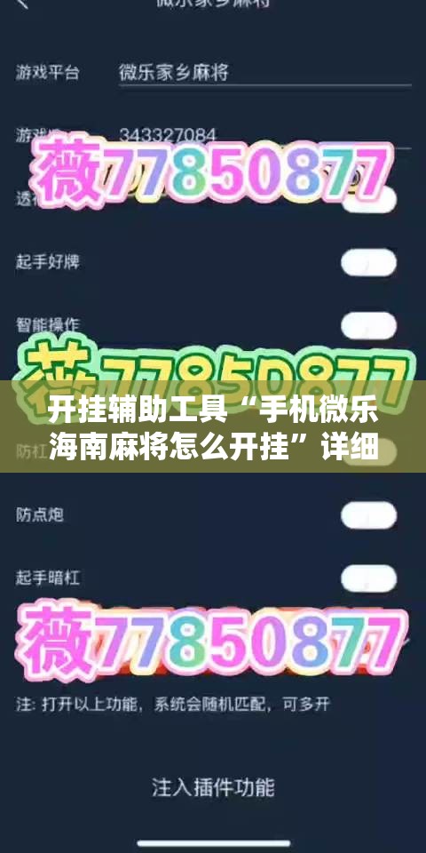 开挂辅助工具“手机微乐海南麻将怎么开挂”详细外挂透视辅助软件教程