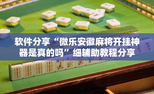 软件分享“微乐安徽麻将开挂神器是真的吗”细辅助教程分享