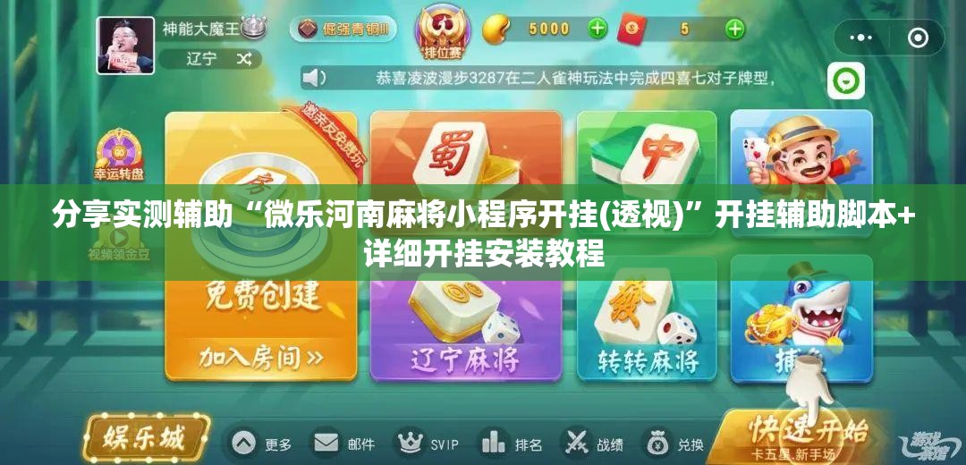 分享实测辅助“微乐河南麻将小程序开挂(透视)”开挂辅助脚本+详细开挂安装教程