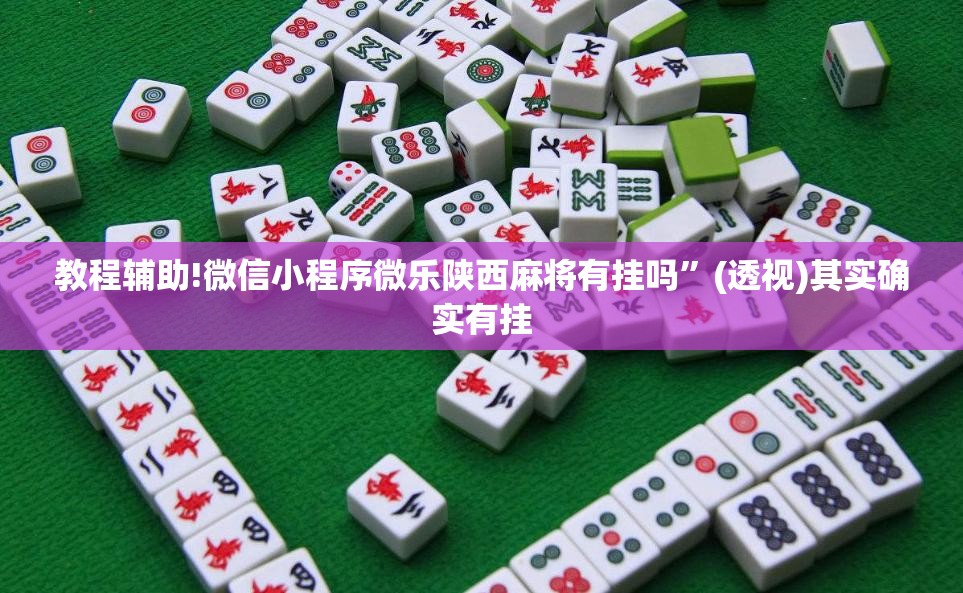 教程辅助!微信小程序微乐陕西麻将有挂吗”(透视)其实确实有挂