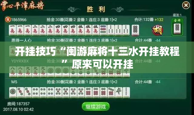 开挂技巧“闽游麻将十三水开挂教程”原来可以开挂
