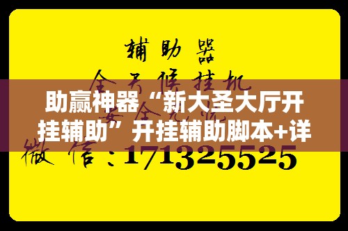 助赢神器“新大圣大厅开挂辅助”开挂辅助脚本+详细开挂安装教程