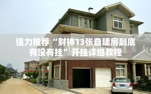 强力推荐“财神13张自建房到底有没有挂	”开挂详细教程