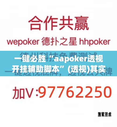 一键必胜“aapoker透视开挂辅助脚本”(透视)其实确实有挂