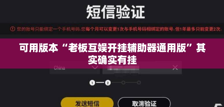 可用版本“老板互娱开挂辅助器通用版	”其实确实有挂