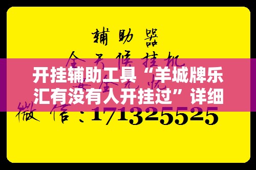 开挂辅助工具“羊城牌乐汇有没有人开挂过”详细分享装挂步骤
