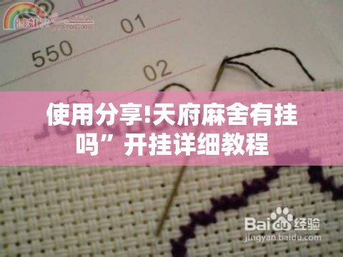 使用分享!天府麻舍有挂吗”开挂详细教程