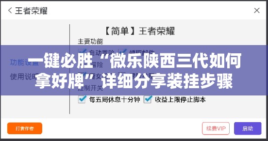 一键必胜“微乐陕西三代如何拿好牌”详细分享装挂步骤