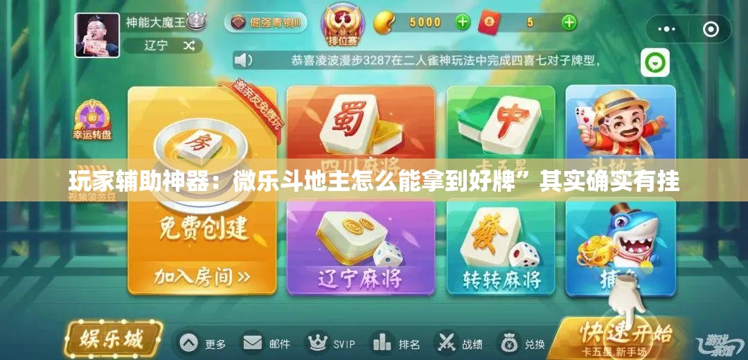 玩家辅助神器：微乐斗地主怎么能拿到好牌”其实确实有挂