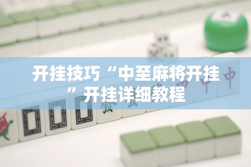 开挂技巧“中至麻将开挂”开挂详细教程